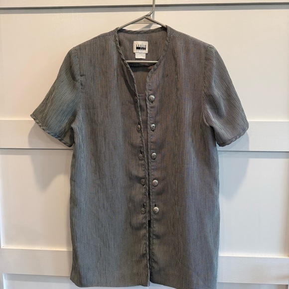 Leslie Fay Tops - Leslie Fay Black and White Checkered Blouse